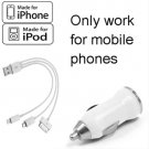4 IN 1 iPHONE CAR CHARGER + USB DATA CABLE CHARGE FOR IPHONE 5 5G IPOD TOUCH 5