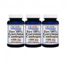 3x Pure 100% GARCINIA CAMBOGIA 1500mg HCA 50%, 540 Capules total