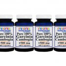 4x Pure 100% GARCINIA CAMBOGIA 1500mg HCA 50%,720 Capsules total