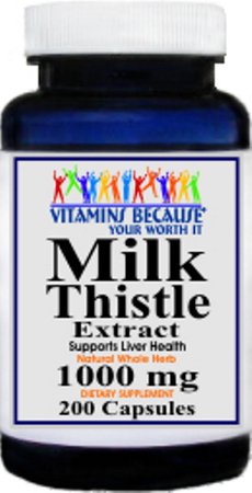 Milk Thistle/Silymarin 1000 mg containing 200 capsules