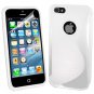 White Rubber S-Line TPU Solid Case Cover Apple iPhone 5 w/Screen protectors