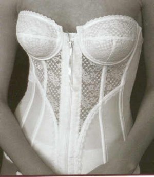Style # 986 : Zipper front strapless corset bra