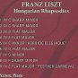 FRANZ LISZT Hungarian Rhapsodies Artur Pizzaro 9 tracks CD