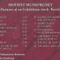 MODEST MUSSORGSKY Pictures at an Exhibition orch. Ravel 15 tracks CD