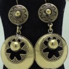 Hand Made Egyptian Bedouin Siwa costume Jewelry Earrings , Brass Ethnic