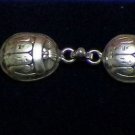 Hall marked Egyptian Pharaoh Silver Bracelet, 800, Scarab