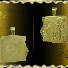 Egyptian Hall Marked 18 Karat Gold pendant, Egypt Pharao's Queens , Hatsheput