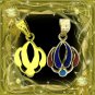 Egyptian Hall Marked 18 Karat Gold pendant, Egypt Pharao's Lotus with Real Gems