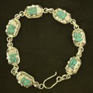 Hall marked Egyptian Pharaoh Silver Bracelet, 800, with German Turquoise Scarab