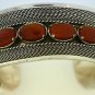 Hall marked Egyptian Silver Bracelet, 925 Sterling Silver with Brown Agate