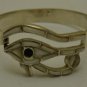Hall marked Egyptian مصر Pharaoh Silver Bracelet, 800, Eye of Horus, Pearl ,Onyx