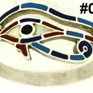Hall marked Egypt Ägypten Pharaoh Silver Bracelet,Eye of Horus and Real Gems
