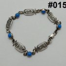 Hall marked Egypt Египет Ägypten Pharaoh Silver Bracelet,Cartouche and Turquoise