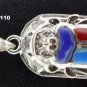 Hallmark Egyptian Pharaonic Silver Pendant Colors with colored Scarabs