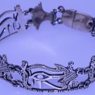 Hallmark Fascinating Egyptian Silver Cuff Bracelet Nefertiti Eye of horus