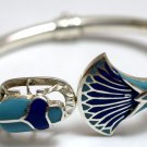Hallmark Egypt Ägypten Pharaoh Silver Bracelet,Lotus Flower and Scarab