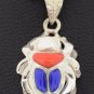 Hallmark Egyptian, Pharaonic, Authentic Silver Pendant , } Colored Scarabs