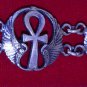Hallmark Egyptian Pharaoh Silver Cuff Bracelet, Nefertiti, Ankh key of life