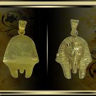 Egyptian Hall Marked 18 Karat Gold pendant, ancient Egypt Pharao's King Tut Mask