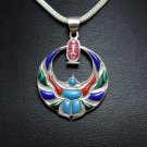 Hallmark Egypt Pharaoh Sterling Silver Winged Scarab Pendant Charm 4 Colors