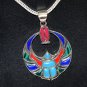 Hallmark Egypt Pharaoh Sterling Silver Winged Scarab Pendant Charm 4 Colors