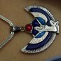 Hallmark Egypt Pharaoh Sterling Silver goddess ISIS Pendant Charm Blue