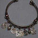 Hallmark Egyptian Silver Anklet rounded decorated with 7 small pendant