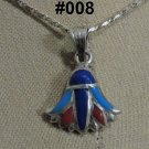 Hallmark Egyptian Pharaonic Silver Pendant Nefertiti,Ankh,Scarab And Tut