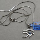 Hallmark Egyptian Pharaoh Silver Platinum Plated Pendant,925,Eye‘Horus &Chain