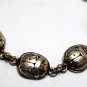 Hallmark Egyptian Art Oxidized Silver Bracelet, Pharos, Hieroglyphics L Scarabs