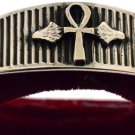 Hallmark Egyptian Pharaoh Silver Cuff Bracelet, Key of life and Lotus