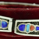 Hallmark Egypt Ägypten Pharaoh Silver Bracelet,Ankh and Scarab with Real Gems