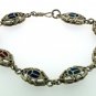 Hallmark Egyptian Pharaoh Silver Bracelet,Scarab with Turquoise,Lapis,and Coral