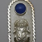 Hallmark Egyptian Pharaoh Silver Pendant ,800,Cartouche with Scarab and Lapis