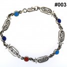 Hallmark Egyptian Silver Bracelet, Cartouche with Lapis, Coral and Turquoise