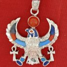 Hallmark Egyptian Pharaoh colorful Silver Pendant,925,Horus مصر