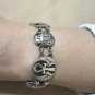 Hallmark Egyptian Silver Cuff Bracelet Ankh key of life scarab and Lotus flower