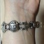 Hallmark Egyptian Silver Cuff Bracelet Ankh key of life scarab and Lotus flower