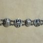 Hallmark Egyptian Silver Cuff Bracelet Ankh key of life scarab and Lotus flower