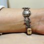 Hallmark Egyptian Silver Cuff Bracelet Ankh key of life scarab and Lotus flower