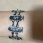 Hallmark Egyptian Pharaoh Silver Cuff Bracelet, 7 cartouchs link
