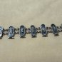 Hallmark Egyptian Pharaoh Silver Cuff Bracelet, 7 cartouchs link