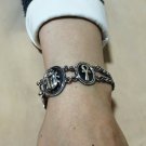Hallmark Egyptian Pharaoh Silver Cuff Bracelet, Ankh key of life, Scarab.