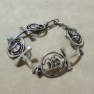Hallmark Egyptian Pharaoh Silver Cuff Bracelet, Ankh key of life and Scarab