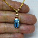 Egyptian Hallmark  Solid 18 Karat Gold Fascinating pendant Scarab Beetle .