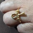 Egyptian 18 karat gold ring Ankh, Horus, Sekhmet, scarab, choose your size.
