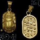 Egyptian Hall Marked 18 Karat Gold pendant, Egypt Pharao's Scarab 2+ Grams