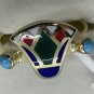 Hallmark 18 K. Gold Ring ancient Egypt Most famous symbols Ankh, Lotus flower,C