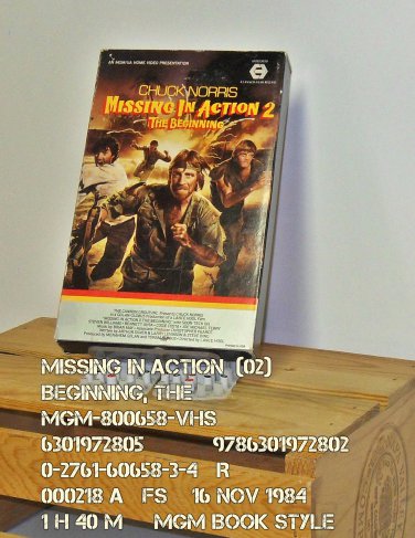 VHS - MISSING IN ACTION  (02)  BEGINNING, THE