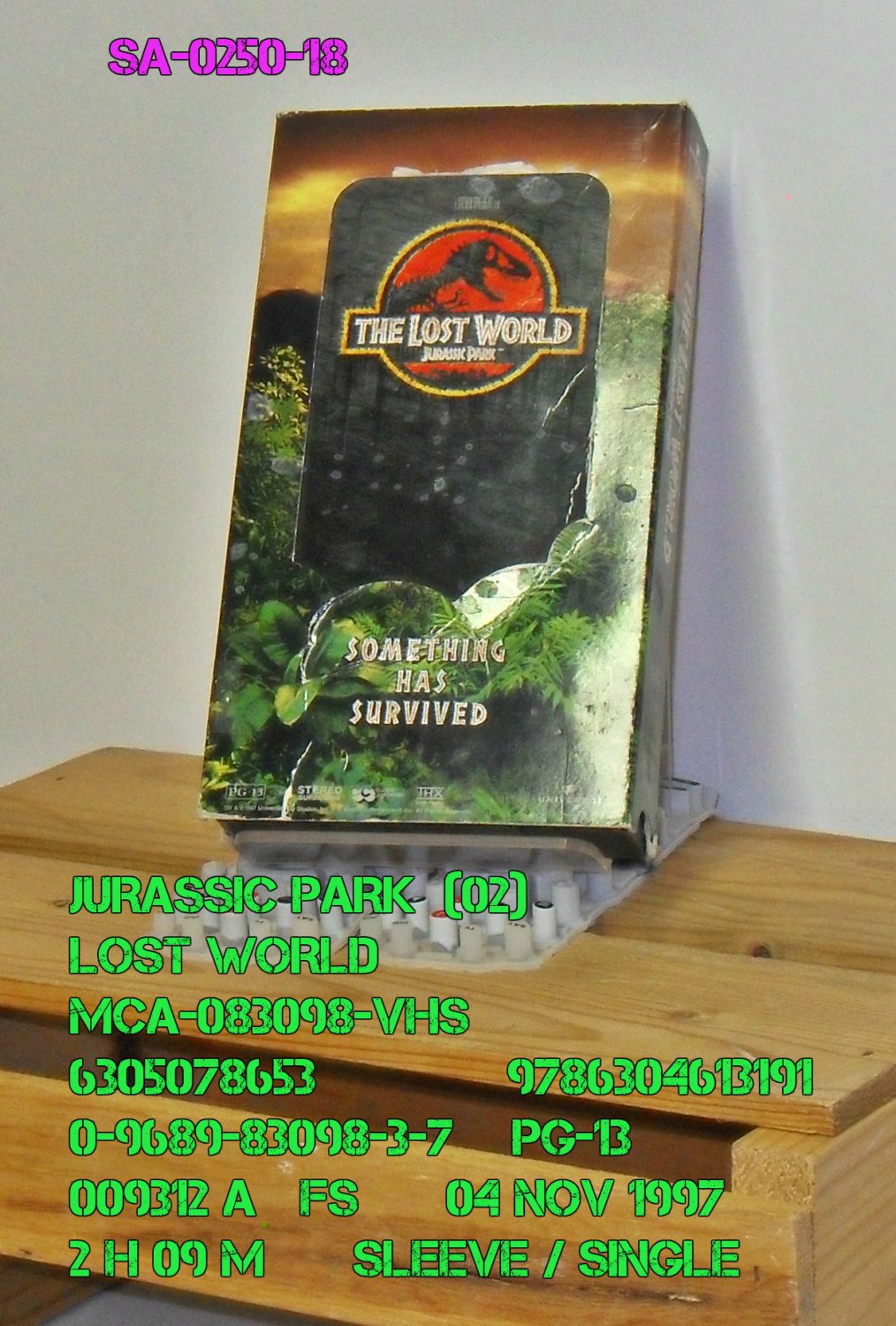 VHS JURASSIC PARK (02) LOST WORLD ( single )